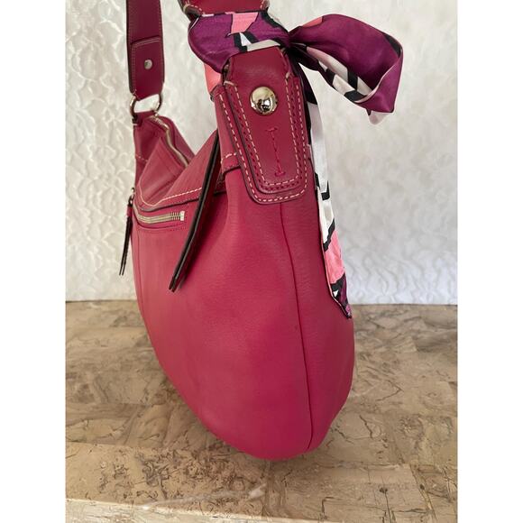 Coach Large Ergo Pleated hobo/soho raspberry Leather Shoulder Bag F13731 - Picture 6 of 13